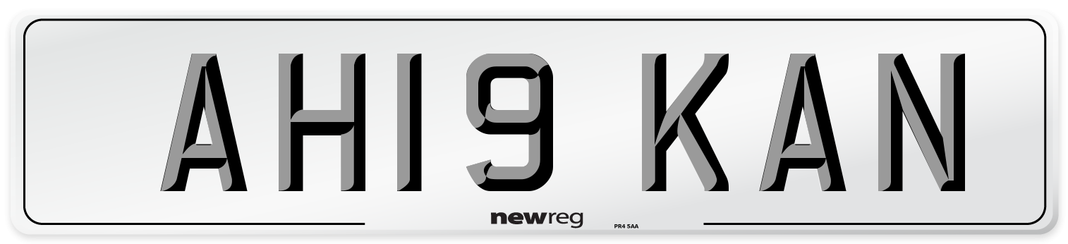 AH19 KAN Number Plate from New Reg